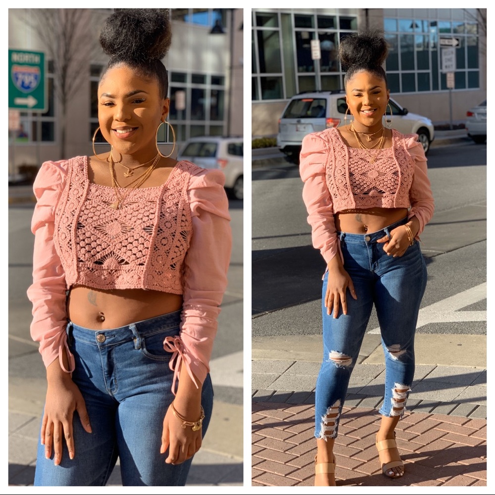 Pink Crochet Crop Top
